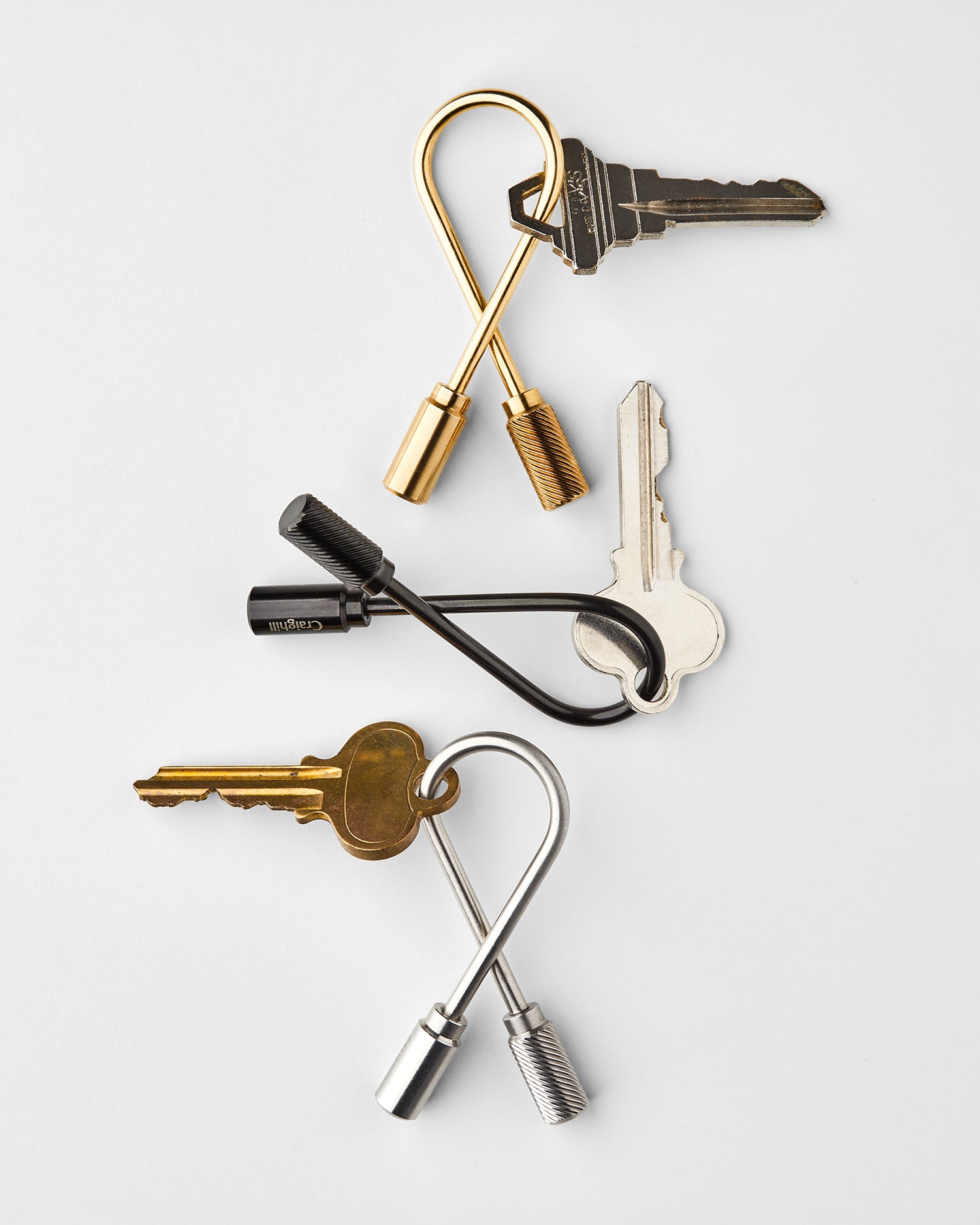Craighill Closed Helix Brass Keyring - alternate view